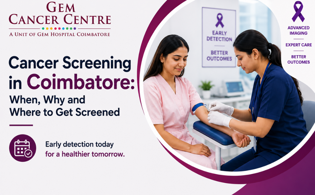Doctor explaining cancer screening test in Coimbatore
